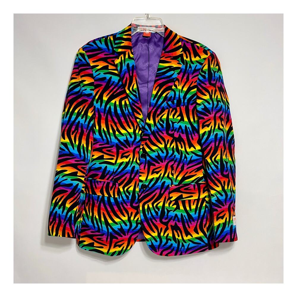 Opposuits Blazer Jacket Rainbow Zebra